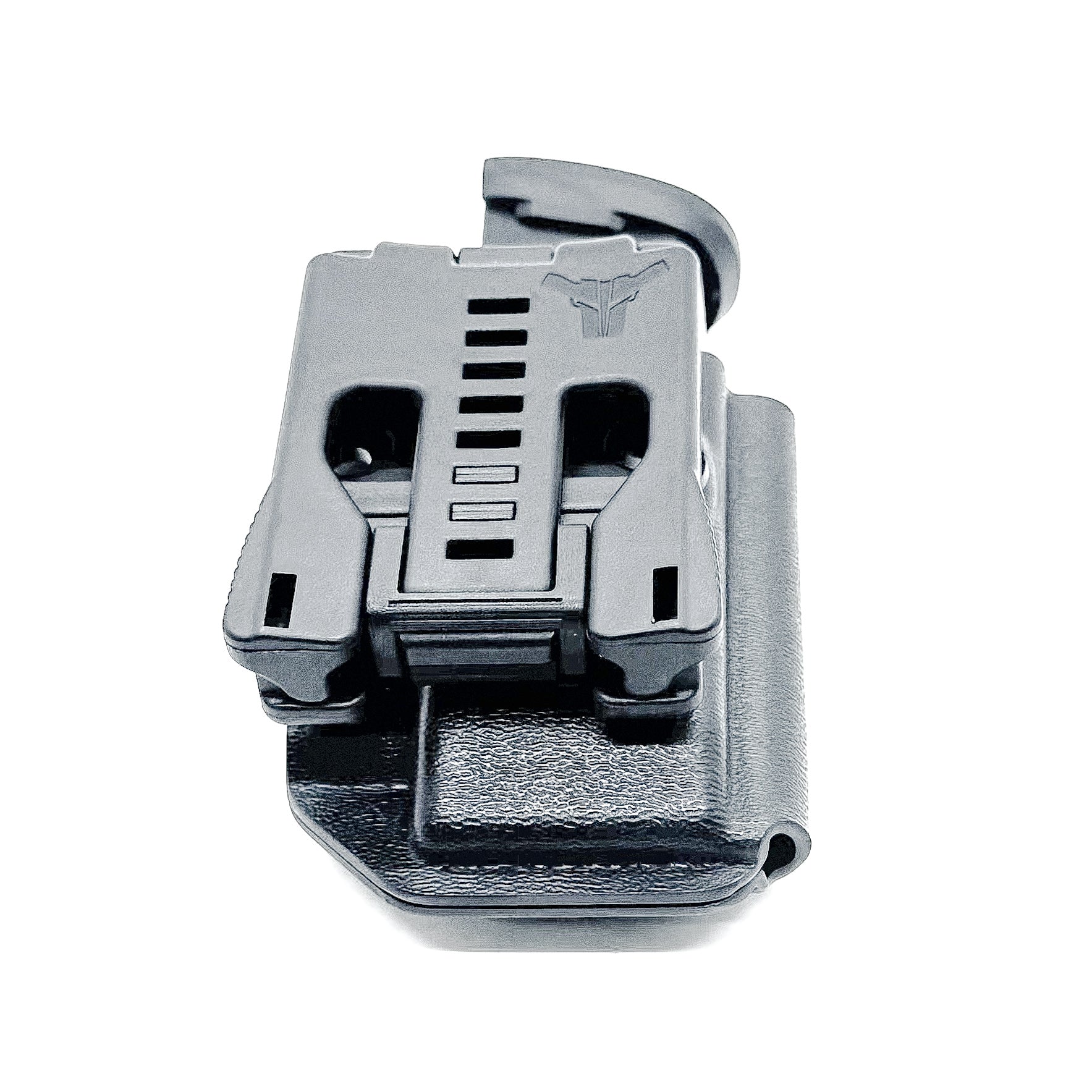 Black Kydex OWB Outside Waistband magazine pouch for Sig P365-FUSE, shop Four Brothers 4BROS Holsters. Proudly made in the USA.  Adjustable retention.