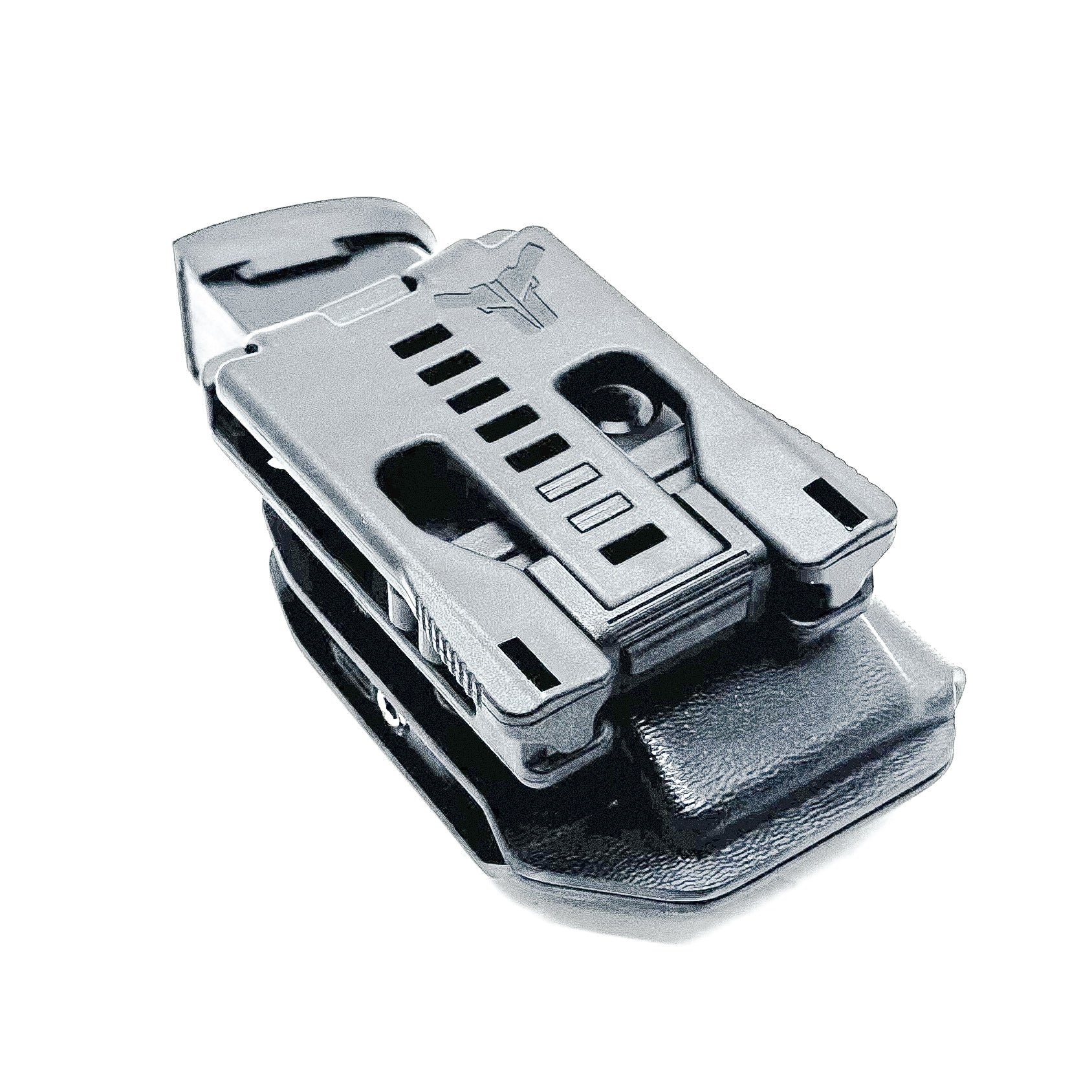 Black Kydex OWB Outside Waistband magazine pouch for Sig P365-FUSE, shop Four Brothers 4BROS Holsters. Proudly made in the USA.  Adjustable retention.