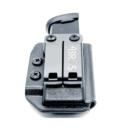 Black Kydex IWB AIWB appendix inside waistband magazine pouch for Sig P365-XMACRO P365 X Macro from Four Brothers Holsters. Proudly made in the USA.