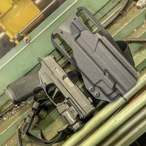 For the best Outside Waistband Duty & Competition Kydex Holster designed for the Sig Sauer P365-XMACRO or P365-XMACRO COMP with Streamlight TLR-7 Sub, shop Four Brothers Holsters.  Full sweat guard, adjustable retention, minimal material & smooth edges to reduce printing, cleared for red dot sights. Made in the USA. 