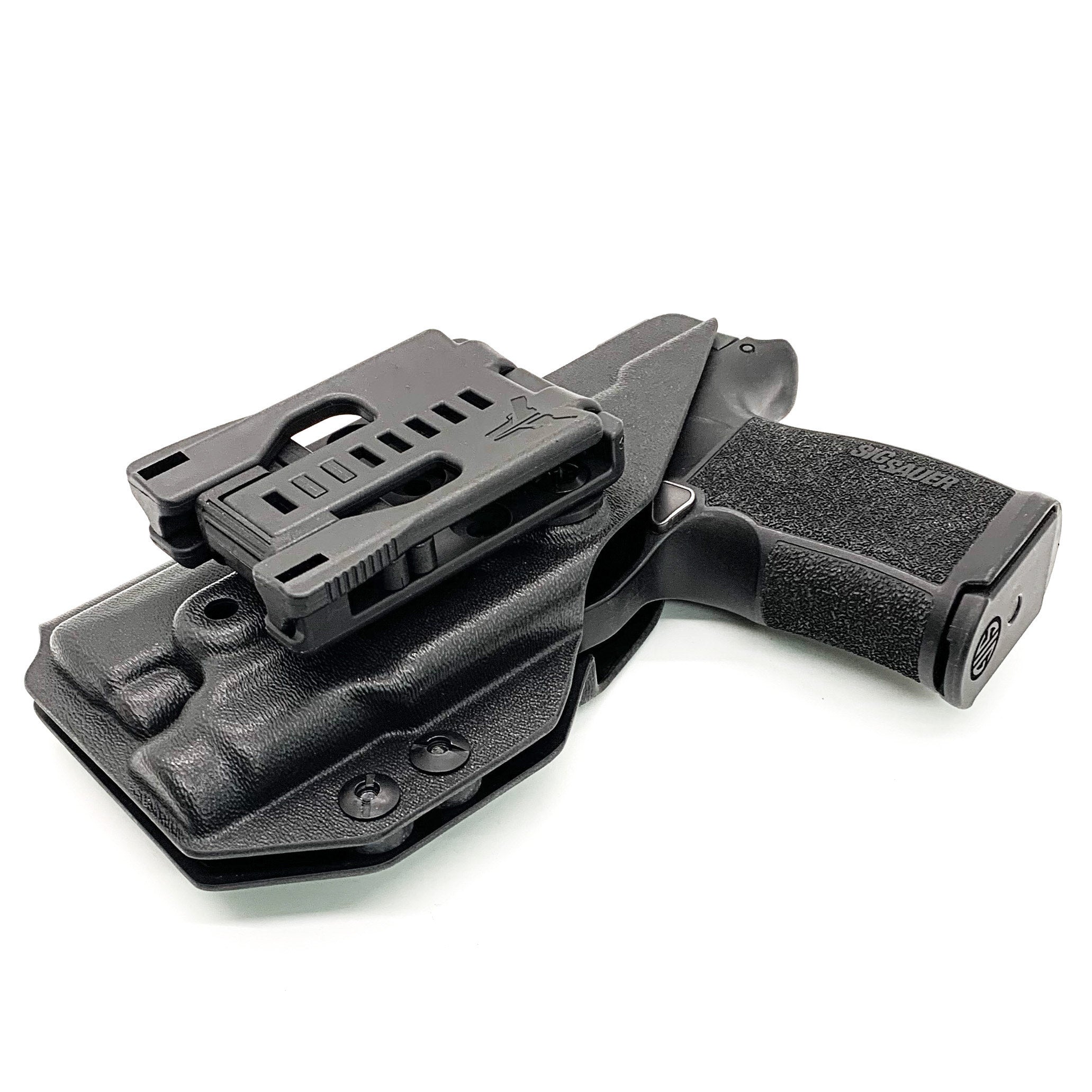 Outside Waistband Holster designed to fit the Sig Sauer P365XL pistol with the Streamlight TLR-7 Sub light mounted to the handgun. Full sweat guard, adjustable retention, minimal material and smooth edges to reduce printing. Made in the USA. 