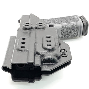 Inside waistband holster designed to fit the Polymer80 PF940 and PF940C pistols with Streamlight TLR-7 or TLR-7A Weapon mounted light. Holster will fit compact, standard and long slides. (Glock 19 & 17 slides) Open Muzzle for threaded barrel, full sweat guard, adjustable retention, minimal material, reduced printing 