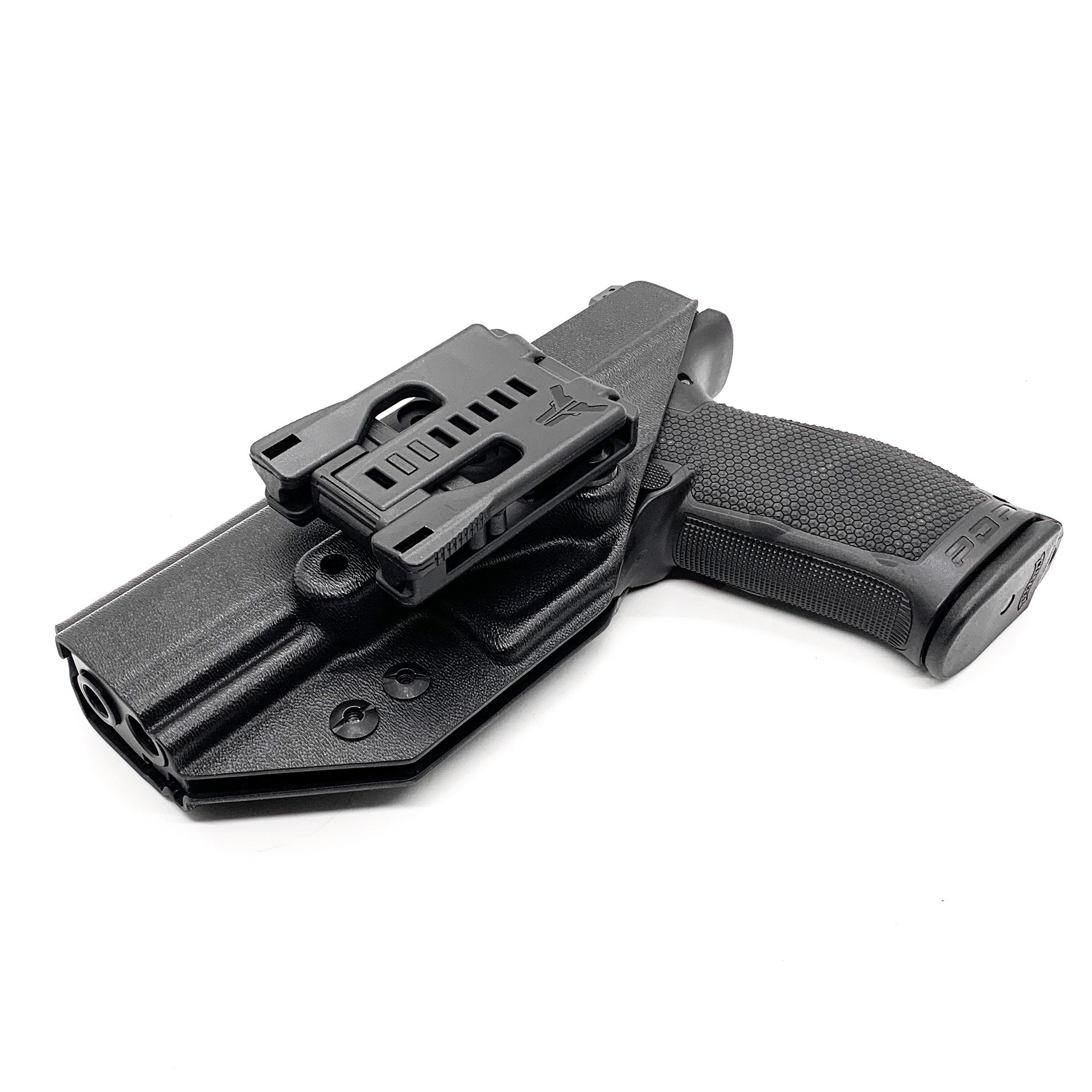 For the best, Outside Waistband OWB Kydex Holster designed to fit the Walther PDP 4 " full size or compact handgun, shop Four Brothers Holsters.  Full sweat guard, adjustable retention. Made in USA from .080" black thermoplastic for durability. Open muzzle for threaded barrels, cleared for red dot sights. 