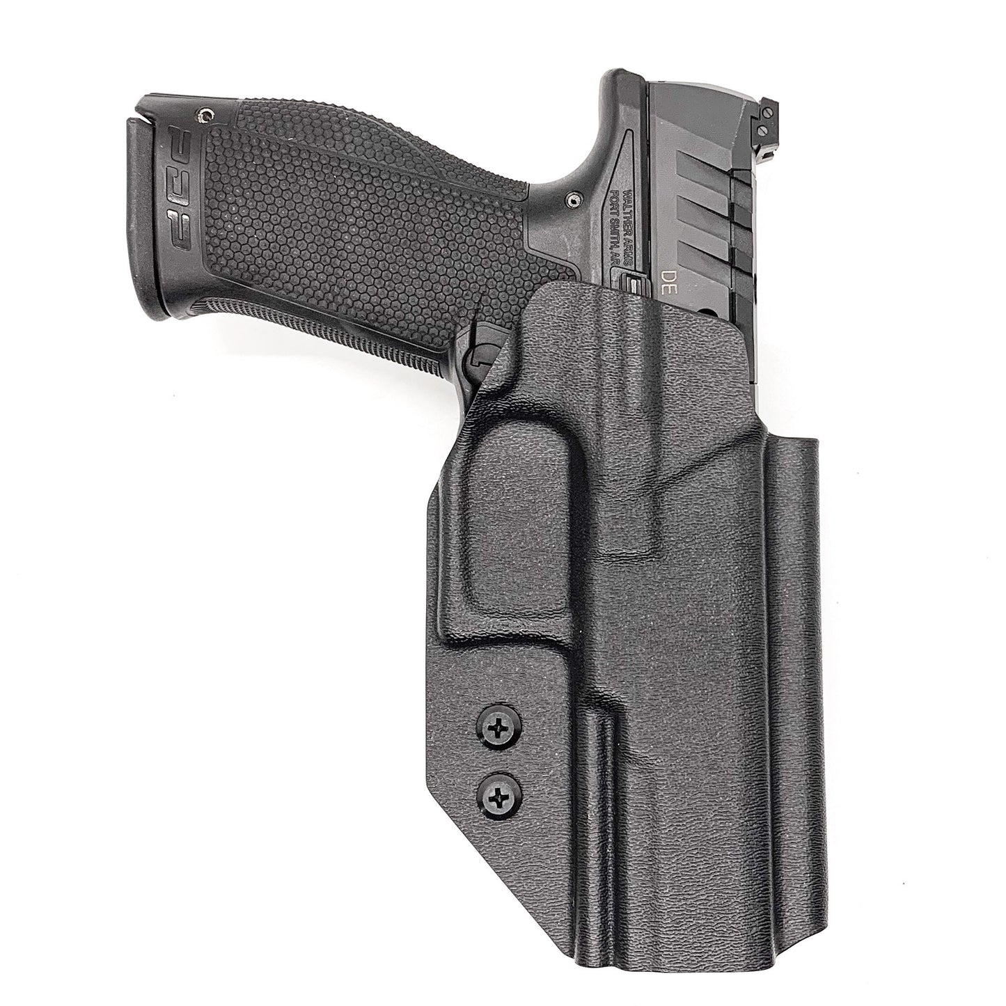 For the best, Outside Waistband OWB Kydex Holster designed to fit the Walther PDP F Series 4" & 3.5"  handgun, shop Four Brothers Holsters.  Full sweat guard, adjustable retention. Made in USA from .080" black thermoplastic for durability. Open muzzle for threaded barrels, cleared for red dot sights. 