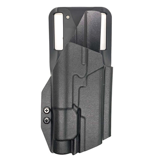 For the best outside waistband OWB Kydex duty or competition style holster designed to fit the Walther PDP 4.5" Full-Size pistol with the Streamlight TLR-1 or TLR-1HL mounted on the firearm, shop Four Brothers Holsters. Cut for red dot sights, adjustable retention, and open muzzle for threaded barrel or compensator