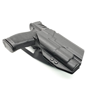For the best outside waistband OWB Kydex duty or competition style holster designed to fit the Walther PDP 4.5" Full-Size pistol with the Streamlight TLR-1 or TLR-1HL mounted on the firearm, shop Four Brothers Holsters. Cut for red dot sights, adjustable retention, and open muzzle for threaded barrel or compensator