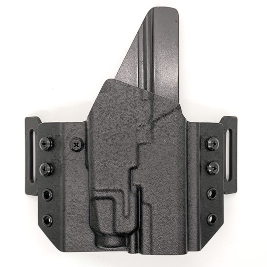 For the best Outside Waistband OWB Pancake Style Kydex holster designed for the Walther PDP 4" Full Size and PDP Compact 4", with the Streamlight TLR-7X, TLR-7 X, & TLR-7 A, shop Four Brothers 4BROS holsters.  Full sweat guard, adjustable retention and ride height,  cleared for red dot sights. Made in the USA