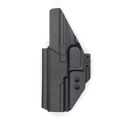 For the best concealed carry Inside Waistband IWB AIWB Holster designed to fit the Walther PDP Pro SD 4.6" pistol  shop Four Brothers Holsters. Profile is cut to allow red dot sights to be mounted on the pistol. Full sweat guard, adjustable retention and open muzzle for threaded barrels and compensators. PDP, Pro SD