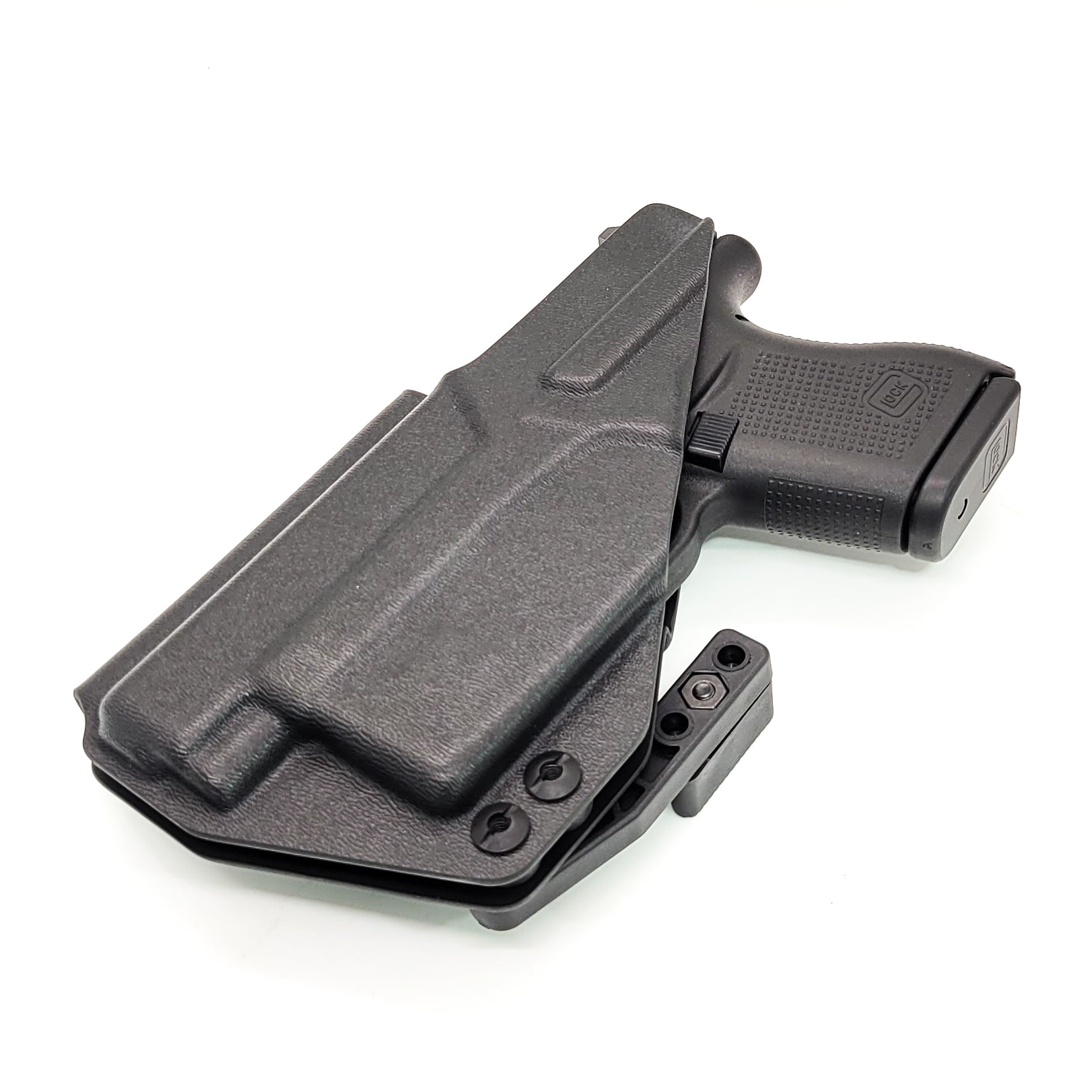 For the best, Inside Waistband IWB AIWB Kydex Holster designed to fit the Glock 43, 43X, or 48 with the Nightstick TSM-11W Weapon Mounted light, shop Four Brothers Holsters. Full sweat guard, adjustable retention, minimal material & smooth edges to reduce printing. Made in the USA. Cleared for red dot sights. 4Bros