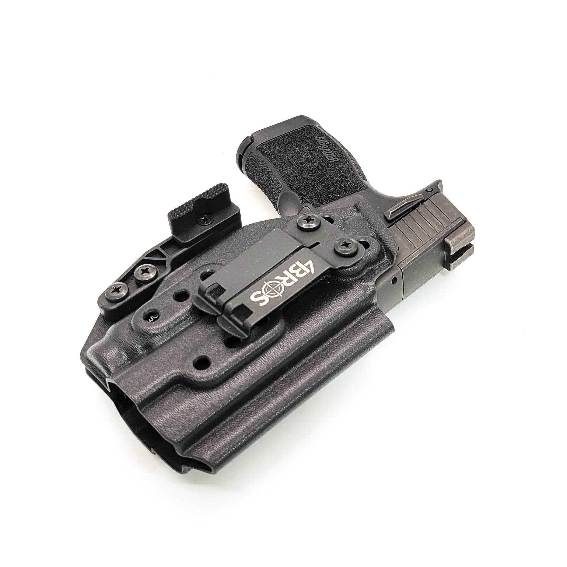 Inside waistband kydex holster designed to fit the Sig Sauer P365 or P365XL pistol with the Tactical Development Pro Ledge Tactical Application Rail and Streamlight TLR-7 Sub on the weapon. This holster will fit the Sig P365, P365X, P365XL Spectre, P365 XL RomeoZero, P365X RomeoZero, P365 SAS and P365XL Spectre Comp.