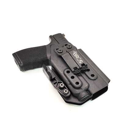 Inside Waistband Holster designed to fit the Springfield Hellcat Pro pistol with the Streamlight TLR-7 & TLR-7A light mounted to the handgun. The holster retention is on the light itself and not the pistol. Full sweat guard, adjustable retention, minimal material, and smooth edges to reduce printing. Made in the USA.