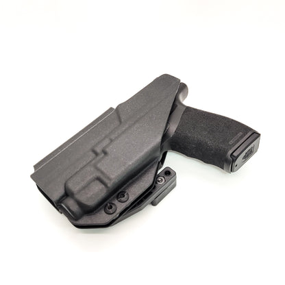 Inside Waistband Holster designed to fit the Springfield Hellcat Pro pistol with the Streamlight TLR-7 & TLR-7A light mounted to the handgun. The holster retention is on the light itself and not the pistol. Full sweat guard, adjustable retention, minimal material, and smooth edges to reduce printing. Made in the USA.