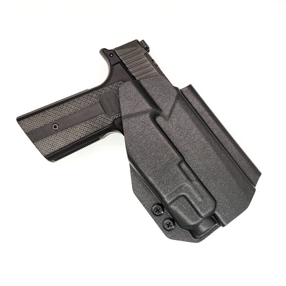 For the best concealed OWN Outside Waistband Kydex Holster designed to fit the Sig Sauer P365-XMACRO, P365, and P365XL with the Mischief Machine Alpha, Omega, & Commander Grip Module and the Streamlight TLR-7A or TLR-7, shop Four Brothers Holsters. Full sweat guard, Open muzzle, cut for red dot sights. MACRO TLR7 TLR 7