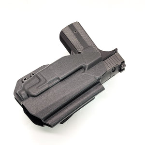 For the best concealed OWN Outside Waistband Kydex Holster designed to fit the Sig Sauer P365-XMACRO, P365, and P365XL with the Mischief Machine Alpha, Omega, & Commander Grip Module and the Streamlight TLR-7A or TLR-7, shop Four Brothers Holsters. Full sweat guard, Open muzzle, cut for red dot sights. MACRO TLR7 TLR 7