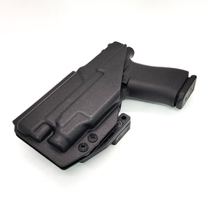 Inside Waistband Holster designed to fit the Glock 43X MOS, 48 MOS, 43X Rail, and 48 Rail pistols with the Streamlight TLR-7 Sub light mounted to the handgun. Full sweat guard, adjustable retention, minimal material and smooth edges to reduce printing. Made in the USA. Glock 43 X MOS,48 MOS 43 X Rail and 48 Rail