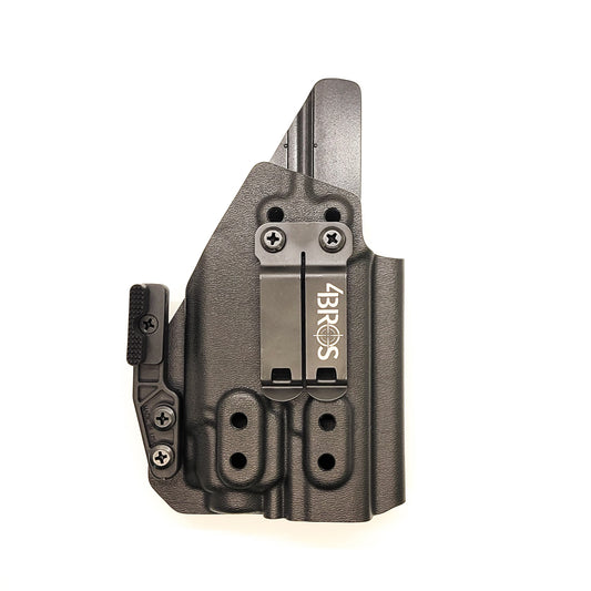 For the best concealed carry Inside Waistband IWB AIWB Holster designed to fit the Walther PDP 4" Full-Size & Compact pistol with Streamlight TLR-8 on the firearm, shop Four Brothers Holsters. Cut for red dot sight, full sweat guard, adjustable retention & open muzzle for threaded barrels & compensators.