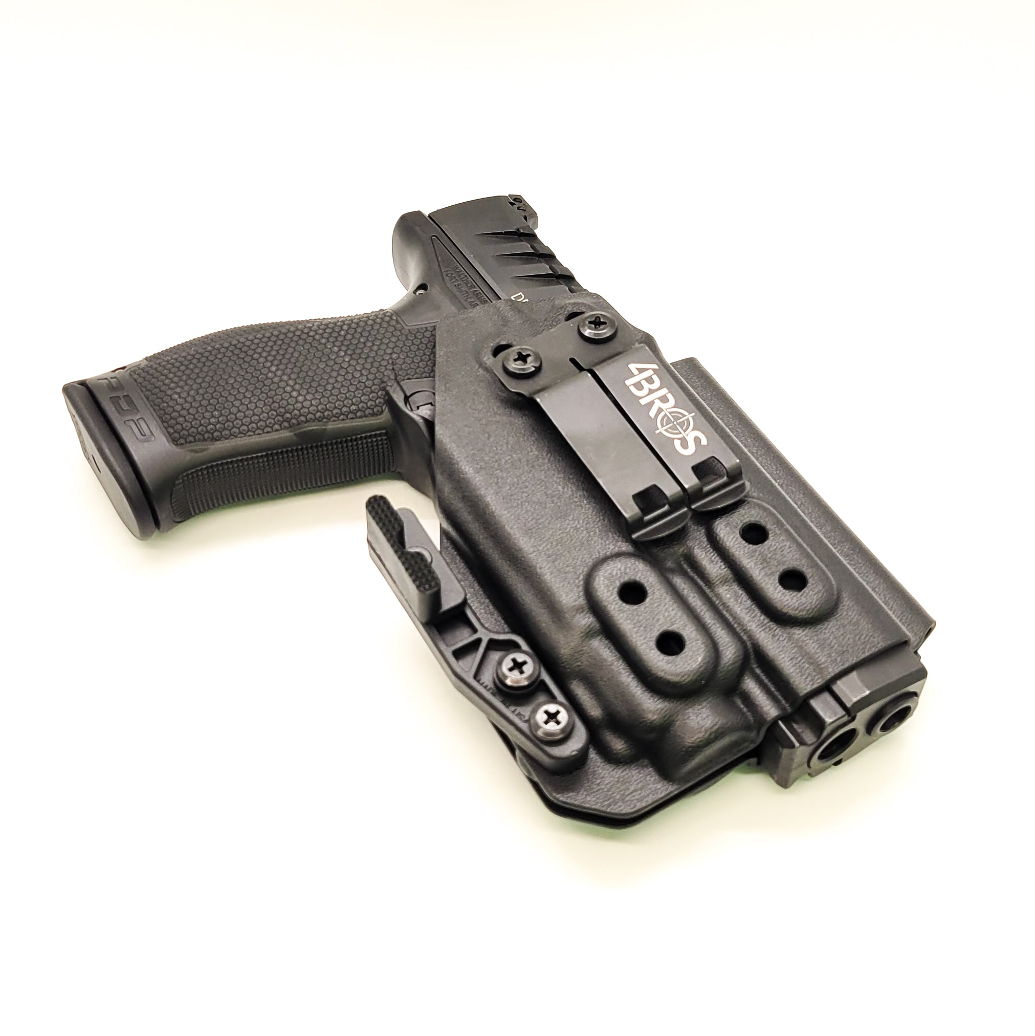 For the best concealed carry Inside Waistband IWB AIWB Holster designed to fit the Walther PDP Compact 4" pistol with Streamlight TLR-8 on the firearm, shop Four Brothers Holsters. Cut for red dot sight, full sweat guard, adjustable retention & open muzzle for threaded barrels & compensators.