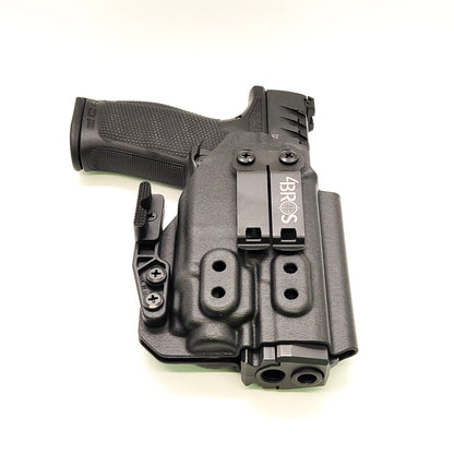 For the best concealed carry Inside Waistband IWB AIWB Holster designed to fit the Walther PDP Compact 4" pistol with Streamlight TLR-8 on the firearm, shop Four Brothers Holsters. Cut for red dot sight, full sweat guard, adjustable retention & open muzzle for threaded barrels & compensators.