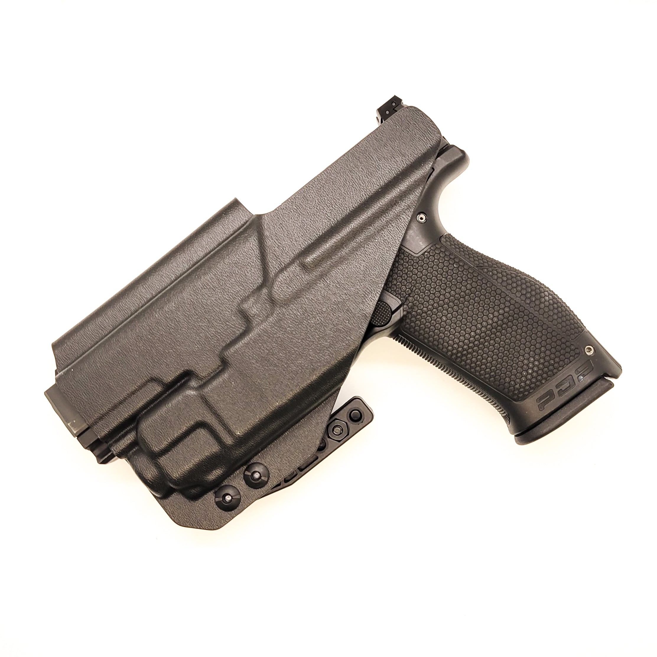 For the best concealed carry Inside Waistband IWB AIWB Holster designed to fit the Walther PDP F Series 4" & 3.5" pistols with Streamlight TLR-8 on the firearm, shop Four Brothers Holsters. Cut for red dot sight, full sweat guard, adjustable retention & open muzzle for threaded barrels & compensators. PDPF TLR8