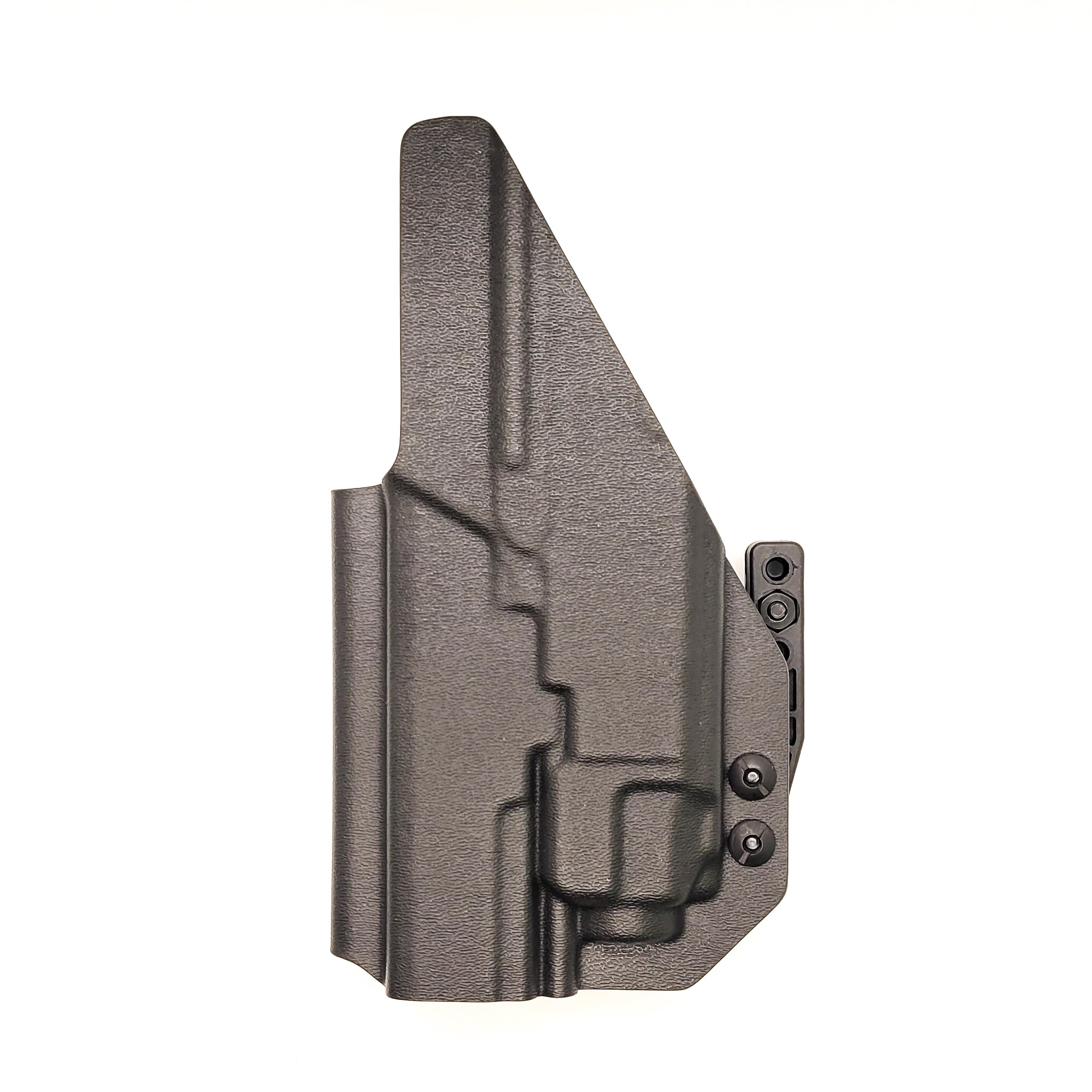 For the best concealed carry Inside Waistband IWB AIWB Holster designed to fit the Walther PDP Pro SD Compact 4.6" pistol with a 4" slide and 4.6" threaded barrel and Streamlight TLR-8 or TLR-8A mounted on the firearm, shop Four Brothers Holsters. Cut for red dot sight, sweat guard, adjustable retention & open muzzle 