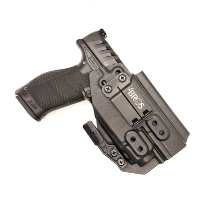 For the best concealed carry Inside Waistband IWB AIWB Holster designed to fit the Walther PDP Pro SD Compact 4" pistol and Streamlight TLR-8 mounted on the firearm, shop Four Brothers Holsters. Cut for red dot sight, full sweat guard, adjustable retention & open muzzle for threaded barrels & compensators.