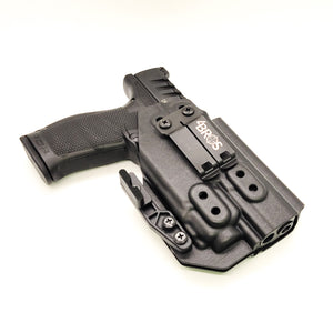 For the best concealed carry Inside Waistband IWB AIWB Holster designed to fit the Walther PDP Pro SD Compact 4" pistol and Streamlight TLR-8 mounted on the firearm, shop Four Brothers Holsters. Cut for red dot sight, full sweat guard, adjustable retention & open muzzle for threaded barrels & compensators.