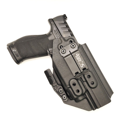 For the best concealed carry Inside Waistband IWB AIWB Holster designed to fit the Walther PDP Pro SD 4.6" pistol with Streamlight TLR-8 on the firearm, shop Four Brothers Holsters. Cut for red dot sight, full sweat guard, adjustable retention & open muzzle for threaded barrels & compensators. TLR8 ProSD