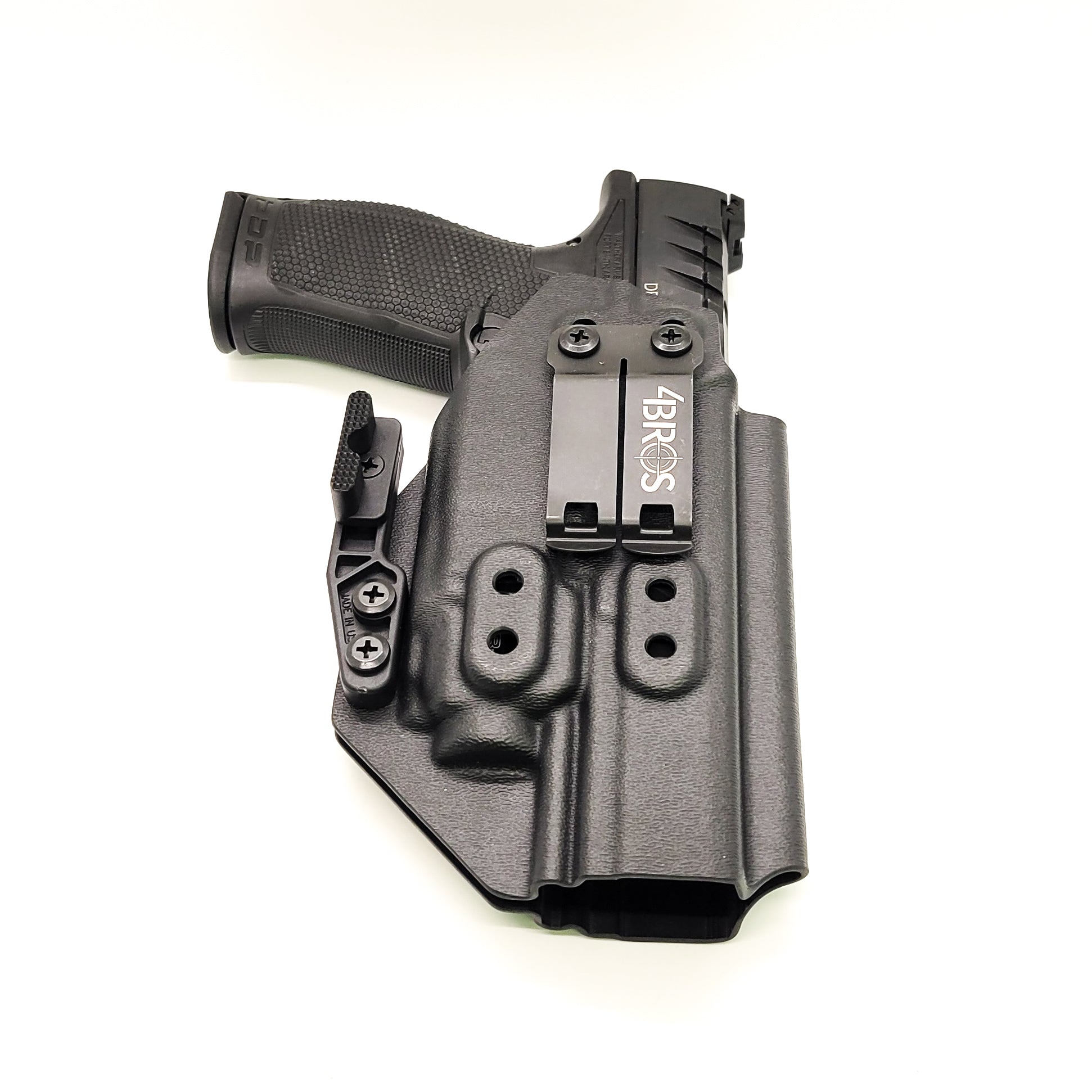 For the best concealed carry Inside Waistband IWB AIWB Holster designed to fit the Walther PDP Pro SD 4.6" pistol with Streamlight TLR-8 on the firearm, shop Four Brothers Holsters. Cut for red dot sight, full sweat guard, adjustable retention & open muzzle for threaded barrels & compensators. TLR8 ProSD