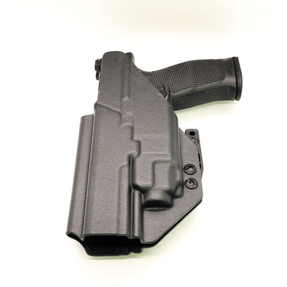 For the best concealed carry Inside Waistband IWB AIWB Holster designed to fit the Walther PDP Compact 5" pistol with Streamlight TLR-8 on the firearm, shop Four Brothers Holsters. Cut for red dot sight, full sweat guard, adjustable retention & open muzzle for threaded barrels & compensators.