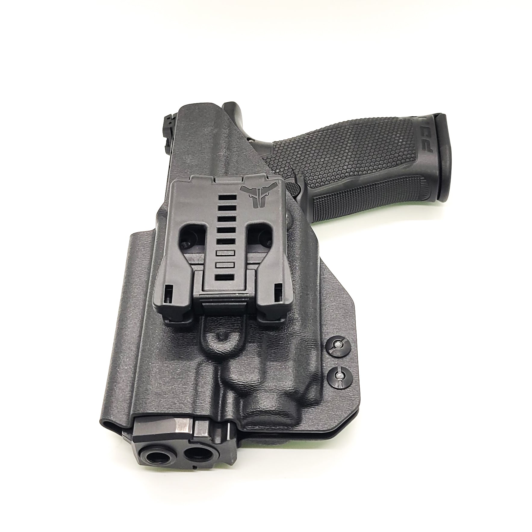 For the best OWB Outside Waistband Taco Style Holster designed to fit the Walther PDP Compact 4" pistol with the Streamlight TLR-8 mounted on the firearm, shop Four Brothers Holsters. Cut for red dot sight, full sweat guard, adjustable retention & open muzzle for threaded barrels & compensators.