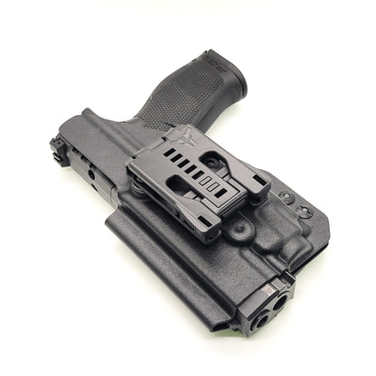 For the best OWB Outside Waistband Taco Style Holster designed to fit the Walther PDP Compact 4" pistol with the Streamlight TLR-8 mounted on the firearm, shop Four Brothers Holsters. Cut for red dot sight, full sweat guard, adjustable retention & open muzzle for threaded barrels & compensators.