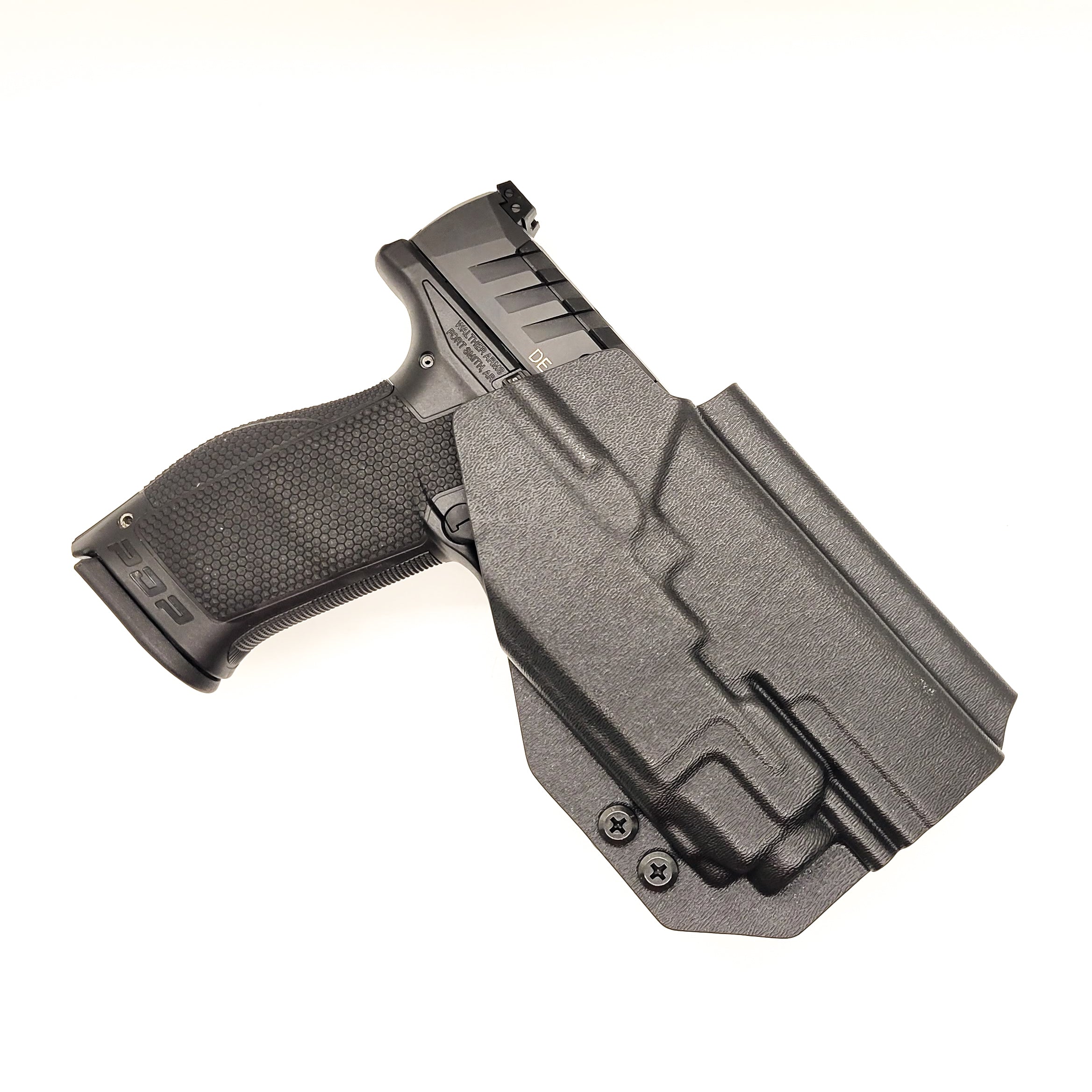 For the best Outside Waistband Taco Style Holster designed to fit the Walther PDP Pro SD Compact 4.6" pistol with a 4" slide and 4.6" threaded barrel with the Streamlight TLR-8 or TLR-8A mounted on the firearm, shop Four Brothers Holsters. Cut for red dot sight, full sweat guard, adjustable retention & open muzzle. 