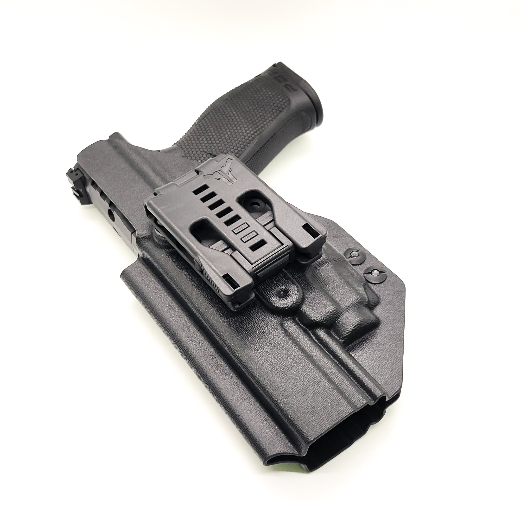 For the best Outside Waistband Taco Style Holster designed to fit the Walther PDP Pro SD  4.6" pistol with the Streamlight TLR-8 mounted on the firearm, shop Four Brothers Holsters. Cut for red dot sight, full sweat guard, adjustable retention & open muzzle for threaded barrels & compensators. 