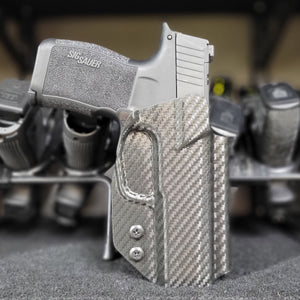 For the best, most comfortable, easily concealed, Outside Waistband OWB Kydex Holster that is designed to fit the Sig Sauer P365, P365X, and P365XL handgun, shop Four Brothers Holsters. Full sweat guard, adjustable retention. Open muzzle for threaded barrels, cleared for red dot sights. Made in USA P 365 X XL 