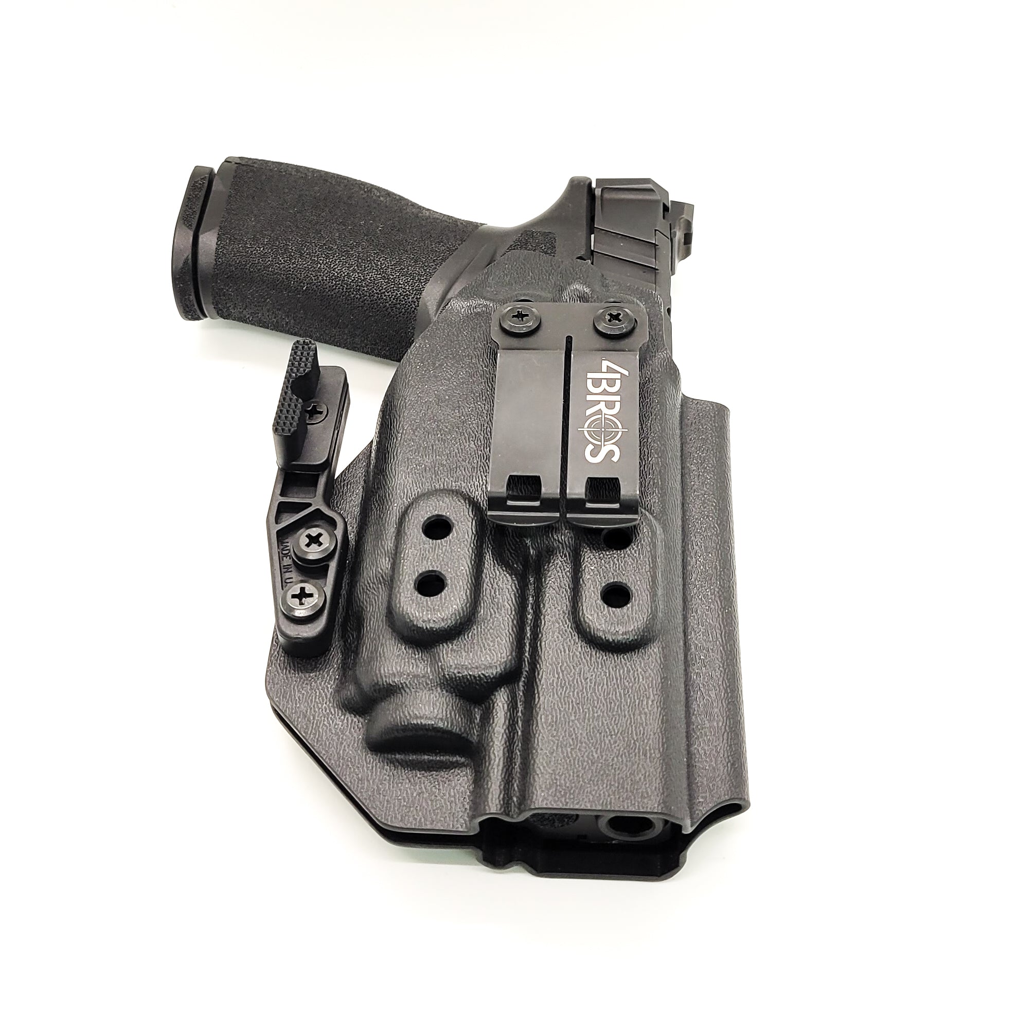 For the best IWB Inside Waistband Holster designed to fit the Springfield Armory Echelon and Streamlight TLR-8A, shop Four Brothers Holsters. Full sweat guard, adjustable retention, clear dor a red dot sight, minimal material & smooth edges to reduce printing. Proudly made in the USA by veterans and law enforcement.