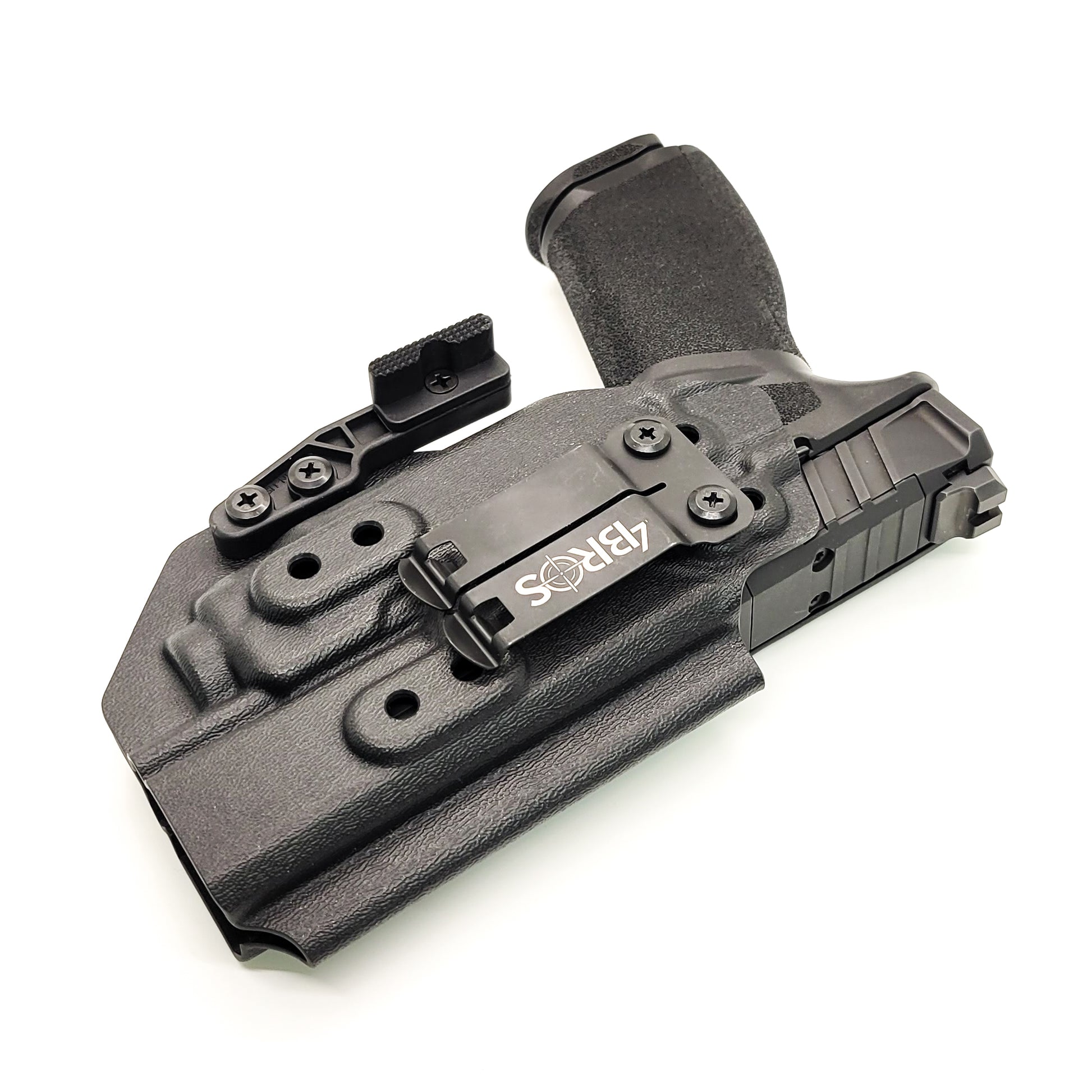 For the best IWB Inside Waistband Holster designed to fit the Springfield Armory Echelon and Streamlight TLR-8A, shop Four Brothers Holsters. Full sweat guard, adjustable retention, clear dor a red dot sight, minimal material & smooth edges to reduce printing. Proudly made in the USA by veterans and law enforcement.