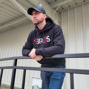 Introducing the Four Brothers Classic Mid-Weight Black Hoodie designed for comfort, style, and sustainability. This unisex hoodie offers an incredibly soft feel and balance between warmth and breathability. Everyday Comfort and Concealed Carry, this hoodie is perfect for concealed firearm carry. Printed in Logansport 