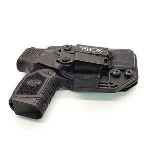 For the best, most comfortable and compact concealed IWB AIWB inside waistband holster designed for the FN Reflex pistol shop Four Brothers Holsters. Our holsters are vacuum formed with a precision machined mold designed from a CAD model of the actual firearm. Suitable for pocket carry. Made in the USA. FN REFLEX