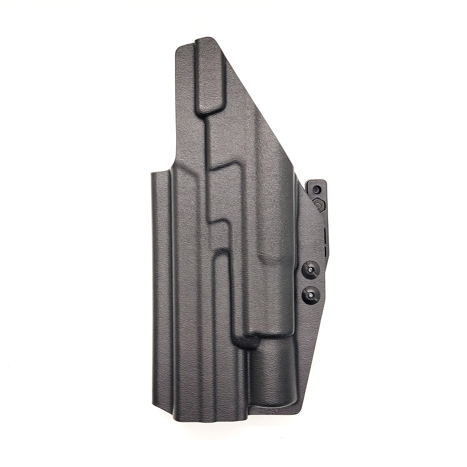 For the best Inside Waistband IWB AIWB Holster designed to fit the Smith and Wesson 2023 SPEC Series M&P 9 Metal M2.0 & Surefire X300U-A, X300U-B, X-300T-A, or X-300T-B weapon light, shop Four Brothers holsters.  Full sweat guard, adjustable retention, cleared for a red dot sight. Made in the USA. 4BROS 4Brothers Holster