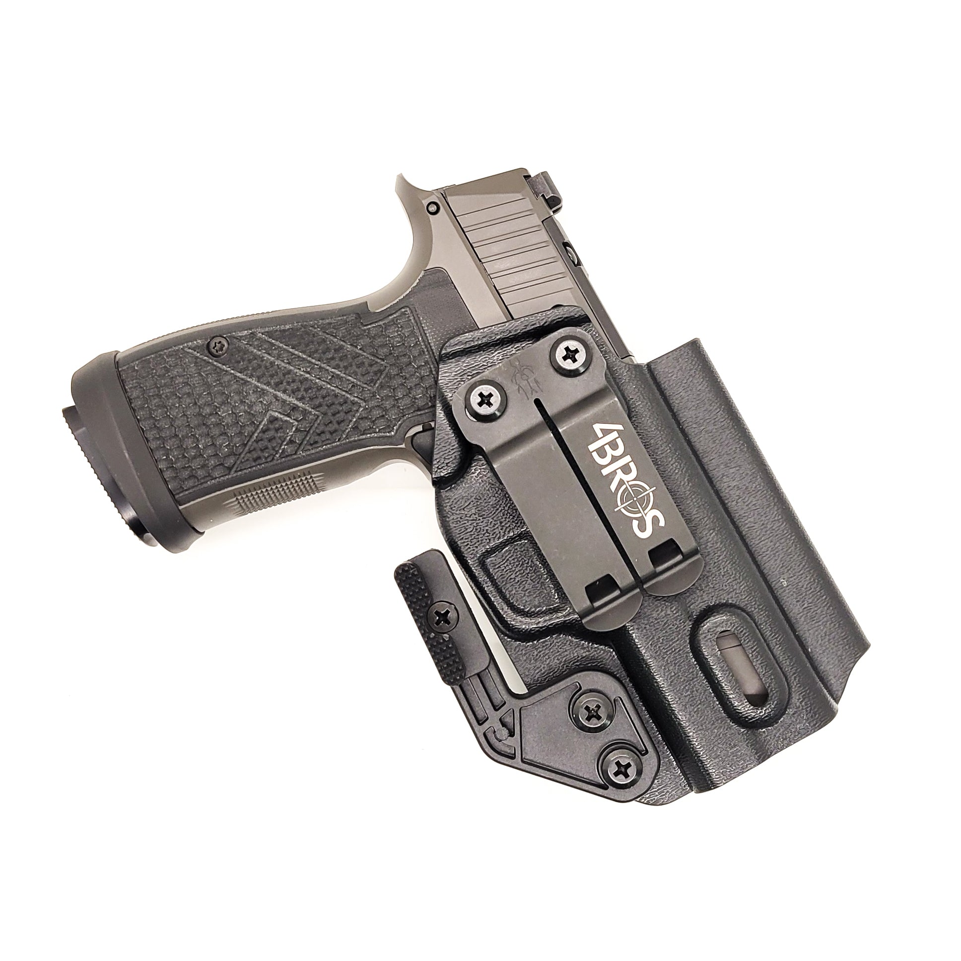 For the 2024 best Inside Waistband IWB AIWB Kydex Holster designed to fit the Sig Sauer P365-AXG LEGION handgun, shop Four Brothers Holsters. Full sweat guard, adjustable retention. Open muzzle for threaded barrel and cleared for red dot sights. AXG LEGION Pistol Holsters 4Bros Four Brother