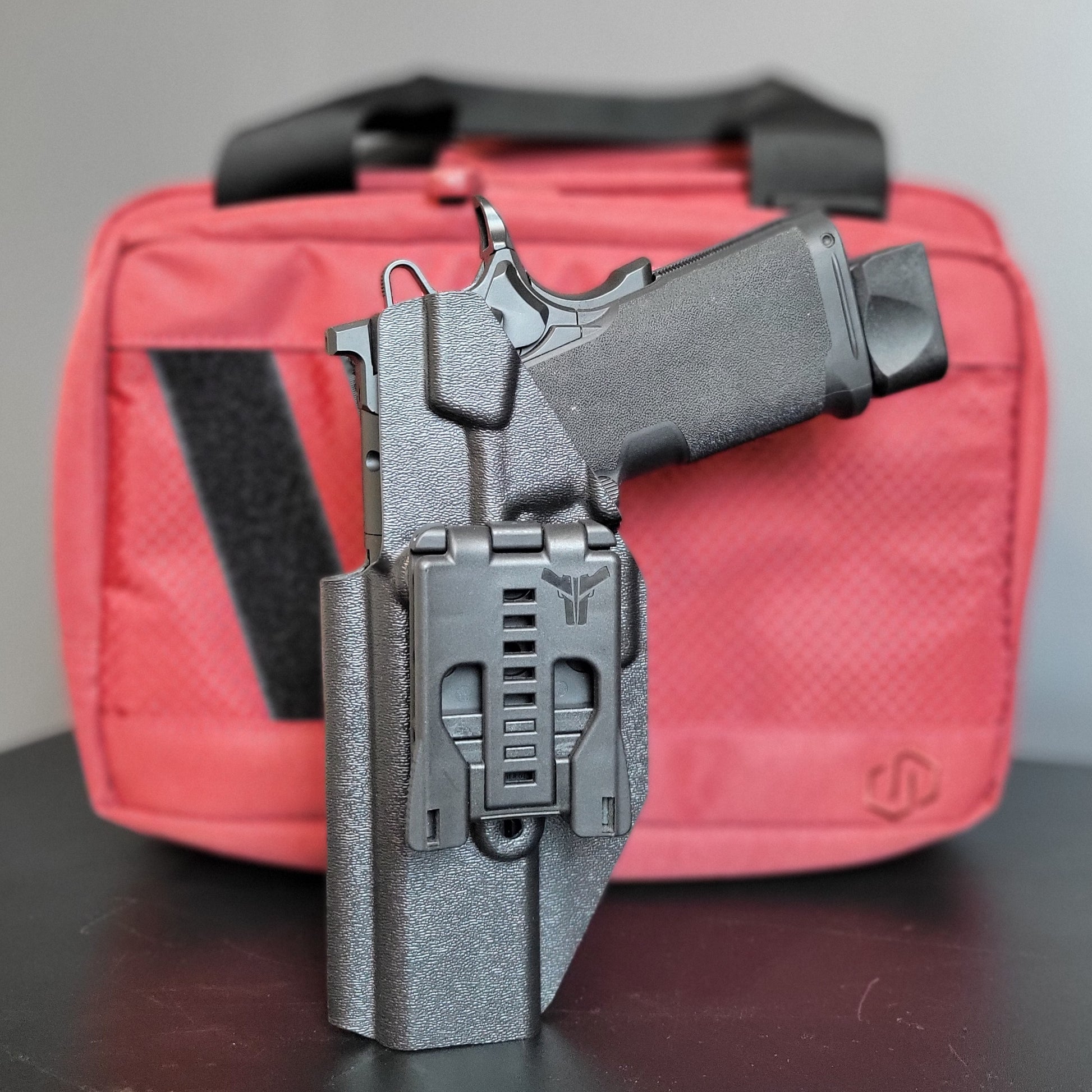 For the best Outside Waistband kydex Holster designed to fit the Springfield Armory 1911 DS Prodigy 5" & 4.25" with or without a red dot sight mounted to the pistol, shop to Four Brothers Holsters. Full sweat guard, adjustable retention, minimal material, & smooth for reduced printing. Proudly made in the USA