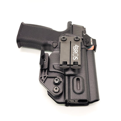 For the best concealed IWB AIWB Inside Waistband Holster designed to fit the Sig Sauer P365-XMACRO, P365XL or P365 slide with the Icarus Precision A.C.E. 365 "X" MACRO or A.C.E. 365 XL EVO Grip Module, shop Four Brothers Holsters. Full sweat guard, Open muzzle for threaded barrels, cut for red dot sights. MACRO X 365