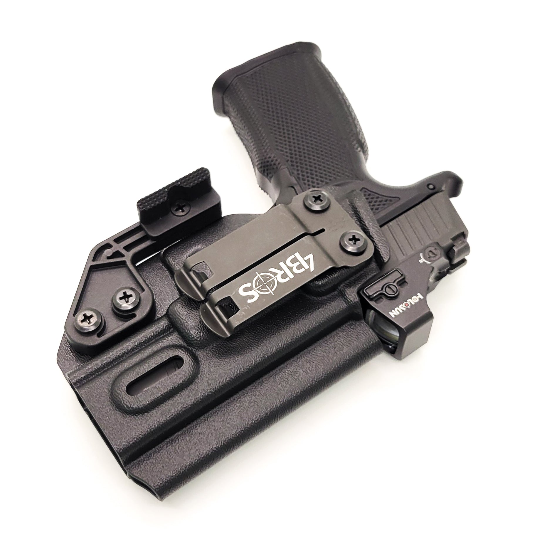 For the best concealed IWB AIWB Inside Waistband Holster designed to fit the Sig Sauer P365-XMACRO, P365XL or P365 slide with the Icarus Precision A.C.E. 365 "X" MACRO or A.C.E. 365 XL EVO Grip Module, shop Four Brothers Holsters. Full sweat guard, Open muzzle for threaded barrels, cut for red dot sights. MACRO X 365