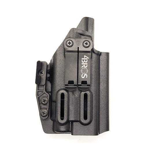 For the best concealed IWB AIWB Inside Waistband Holster designed to fit the Sig Sauer P365-XMACRO with the Icarus Precision A.C.E. 365 "X" MACRO Grip Module and the Streamlight TLR-7 HL-X or TLR-7 A and TLR-7 X, shop Four Brothers Holsters. Full sweat guard, Open muzzle, cut for red dot sights. MACRO TLR7 TLR 7 HLX