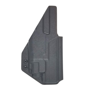 Outside Waistband Holster designed to fit the Glock full size and carry pistols with a Streamlight TLR-8 or TLR-8A attached to the pistol. This holster will hold the Glock Generation 3 through 5 models 19, 23, 32, 19x, 45, 17 and Gen 3 and 4 Glock 22 if they are combined with a TLR-8 series light.