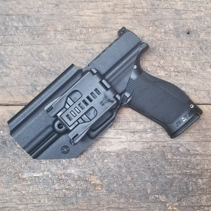 For the best, Outside Waistband OWB Kydex Holster designed to fit the Walther PDP F Series 4" & 3.5"  handgun, shop Four Brothers Holsters.  Full sweat guard, adjustable retention. Made in USA from .080" black thermoplastic for durability. Open muzzle for threaded barrels, cleared for red dot sights. 