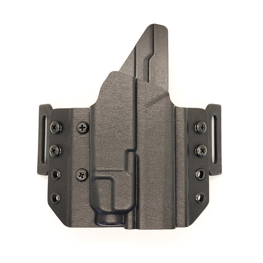 Our Outside Waistband Kydex Pancake holster for the Sig Sauer P365-XMACRO TACOPS with the Streamlight TLR-7 and TLR-7A is vacuum formed with a precision machined mold designed from the firearm and light combination.  Open Muzzle, Adjustable retention, Optic, and Red Dot ready. Made in USA. P365 P 365 X MACRO TACOPS