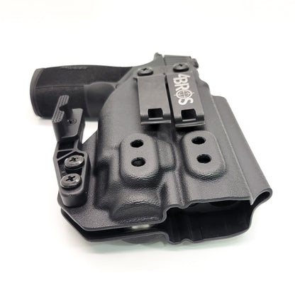 For the best Inside Waistband Kydex Holster designed to fit the Sig Sauer P365-XMACRO TACOPS with Streamlight TLR-8 Sub, shop Four Brothers Holsters.  Full sweat guard, adjustable retention, minimal material & smooth edges to reduce printing. Made in the USA. Open muzzle for threaded barrels, cleared for red dot. MACRO