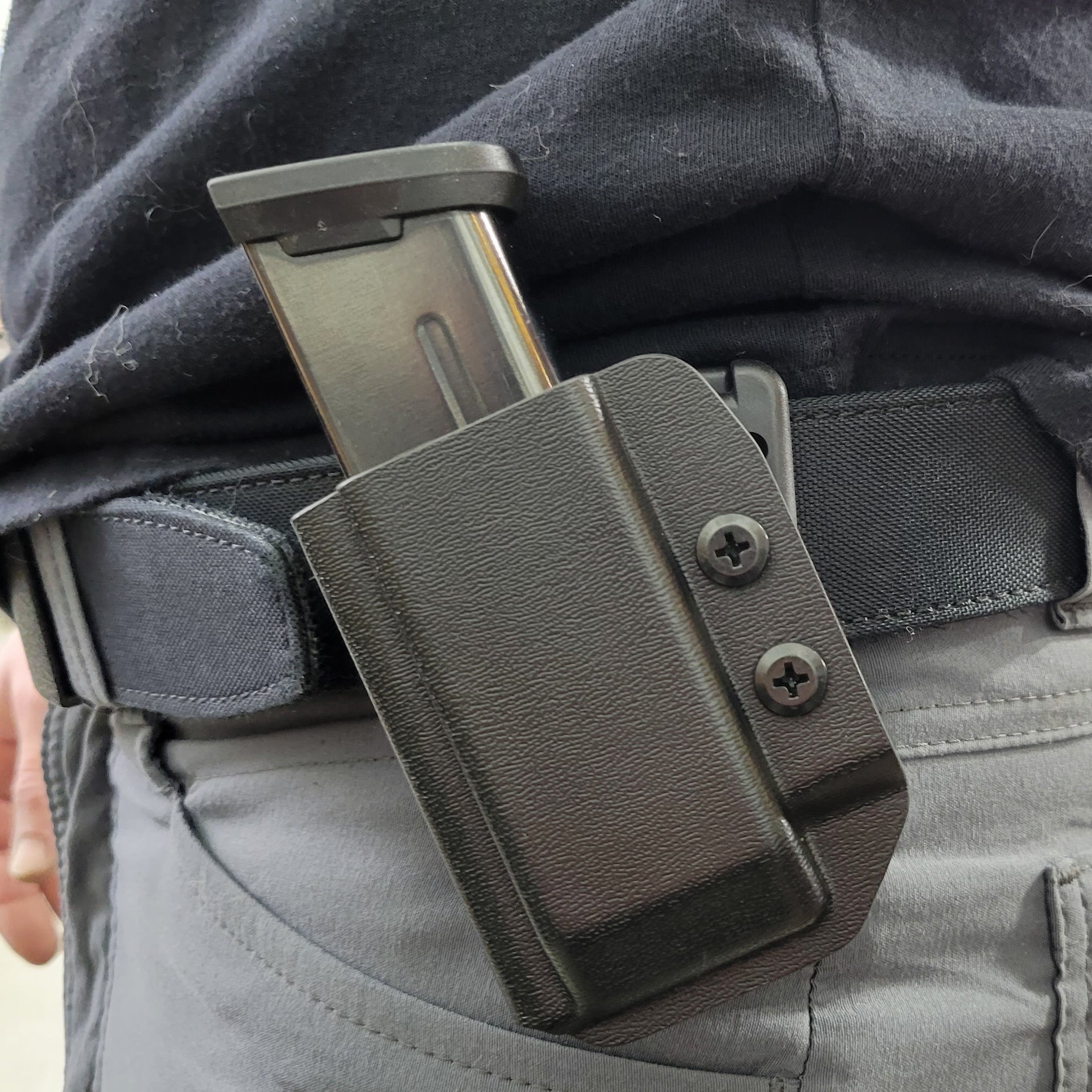 For the Best Kydex OWB Outside Waistband magazine pouch for Sig P365XL P 365 XL  shop Four Brothers Holsters. Suitable for belt widths of 1 1/2", 1 3/4". 2" & 2 1/2" Adjustable retention and cant outside waist carrier holster Hellcat Pro, Sig P365X-MACRO, Glock 43X & 48, Smith and Wesson Equalizer, and Shield Plus