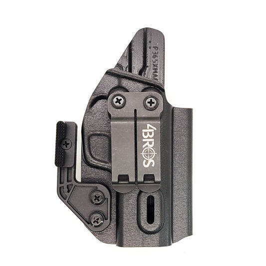 For the 2023 best Inside Waistband IWB AIWB Kydex Holster designed to fit the Sig Sauer P365-XMACRO ROMEOZERO ELITE, P365-XMACRO COMP, P365-XMACRO TACOPS, and P365-XMACRO COMP handgun, shop Four Brothers Holsters. Adjustable retention. Open muzzle for threaded barrel and cleared for red dot sights. Romeo Zero Elite